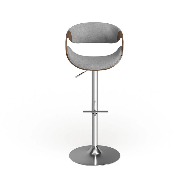 Mid-century Modern Walnut WoodAdjustable Bar Stool