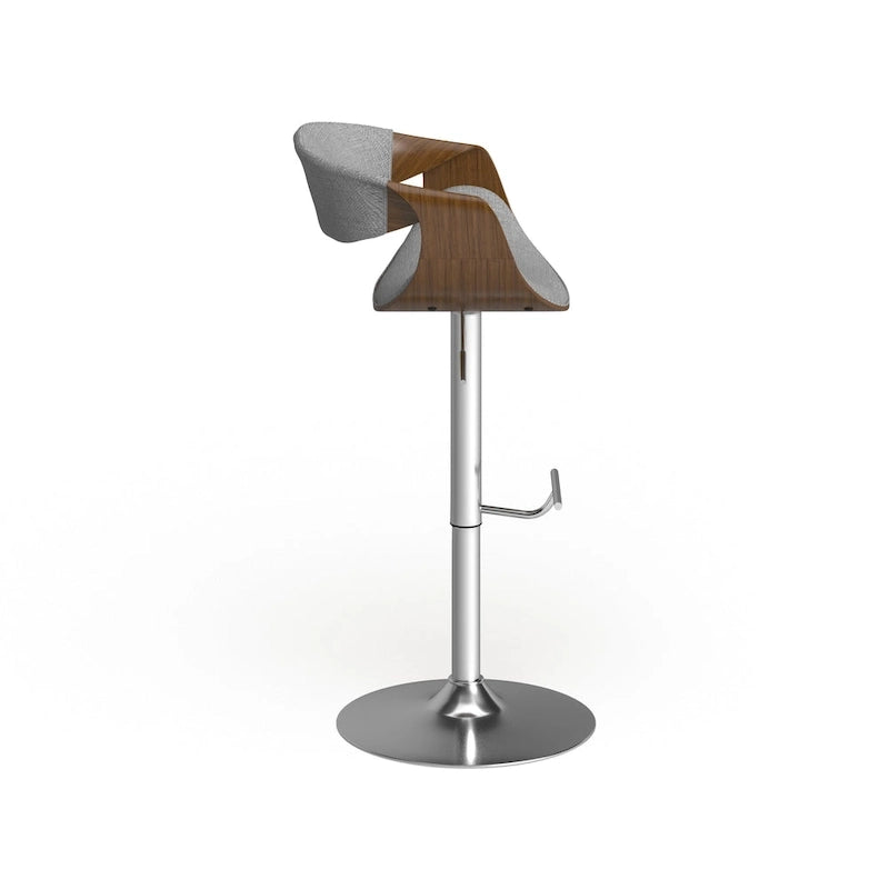 Mid-century Modern Walnut WoodAdjustable Bar Stool
