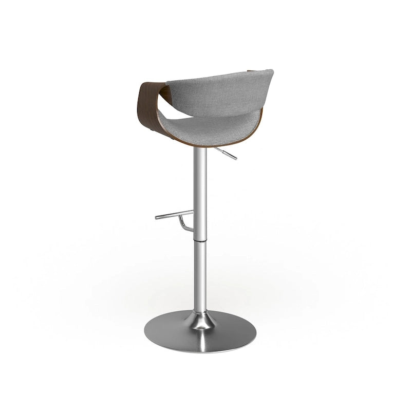 Mid-century Modern Walnut WoodAdjustable Bar Stool