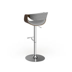 Mid-century Modern Walnut Wood Adjustable Bar Stool