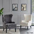 Clementine KD Fabric Wing Accent Arm Chair