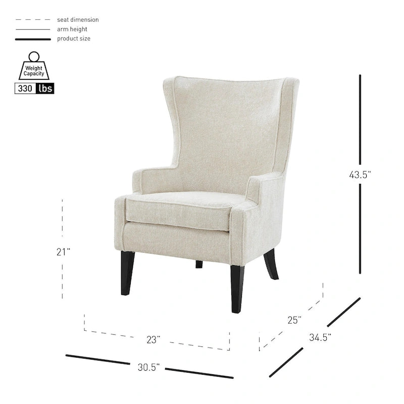 Fabric Wing Accent Arm Chair