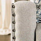 Transitional Light Grey Fabric Upholstered Nailhead Trim Sloped Arms Sofa