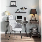 Mid-century Modern Office Desk with Glass Top
