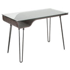 Mid-century Modern Office Desk with Glass Top