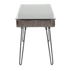 Mid-century Modern Office Desk with Glass Top