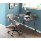 Mid-century Modern Office Desk with Glass Top