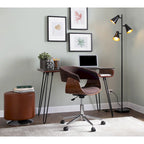 Mid-century Modern Office Desk with Glass Top
