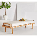 Teak Cushion Bench - 70 In W x 26 In D x 19 In H - 70Wx26Dx19H