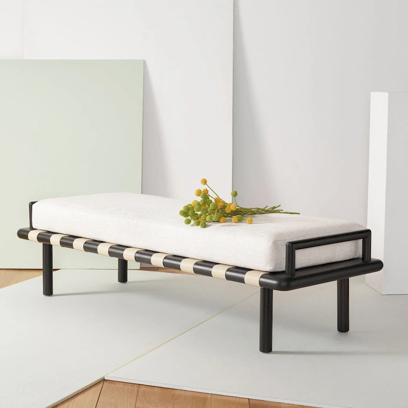 Teak Cushion Bench - 70 In W x 26 In D x 19 In H - 70Wx26Dx19H