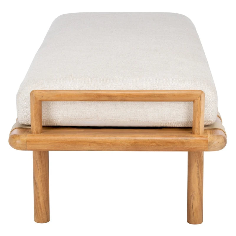 Teak Cushion Bench - 70 In W x 26 In D x 19 In H - 70Wx26Dx19H
