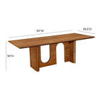 Walnut Rectangular Dining Table with Veneer Finish - 92W x 39.3D x 30H