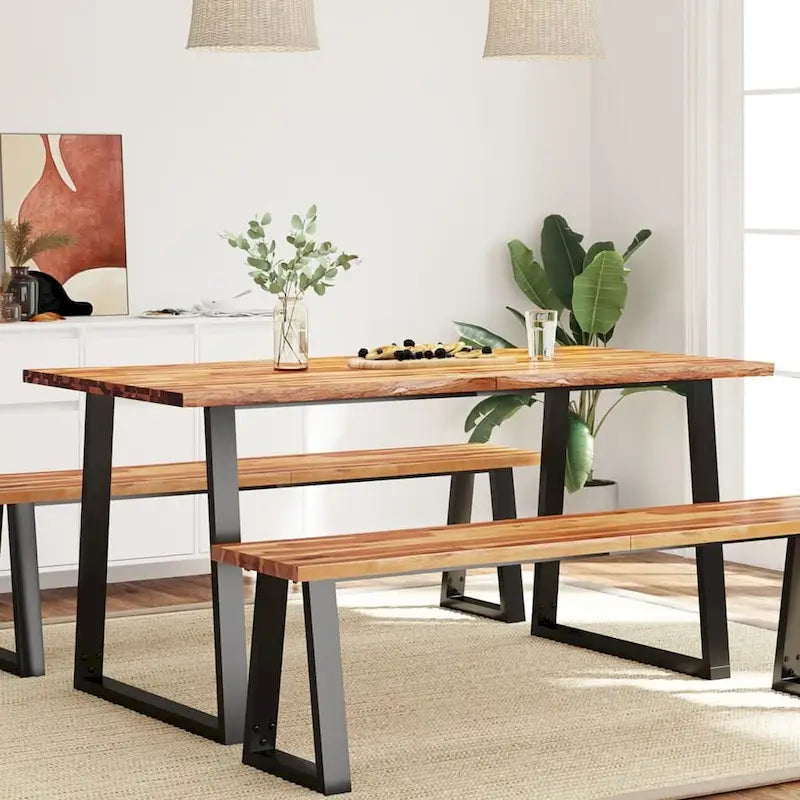 Dining Table with Live Edge 78.7x35.4x29.5 Solid Wood Acacia