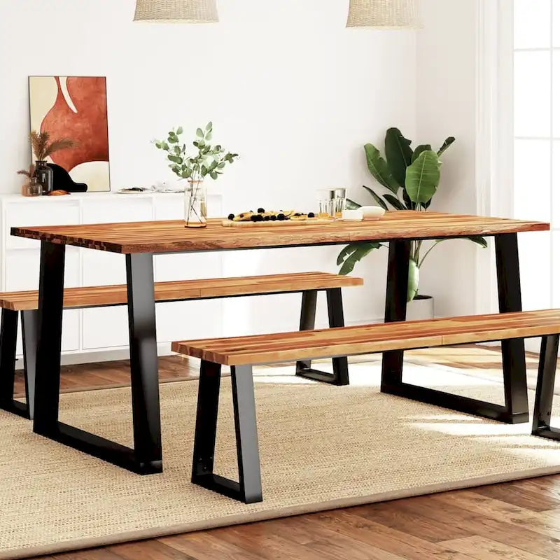 Dining Table with Live Edge 78.7x35.4x29.5 Solid Wood Acacia