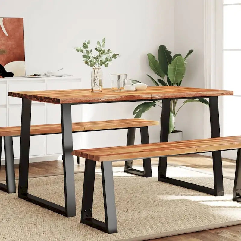 Dining Table with Live Edge 78.7x35.4x29.5 Solid Wood Acacia