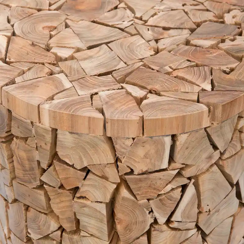 Teak Wood Round Stool - 12 x 12 x 16 - 12Wx12Dx16H