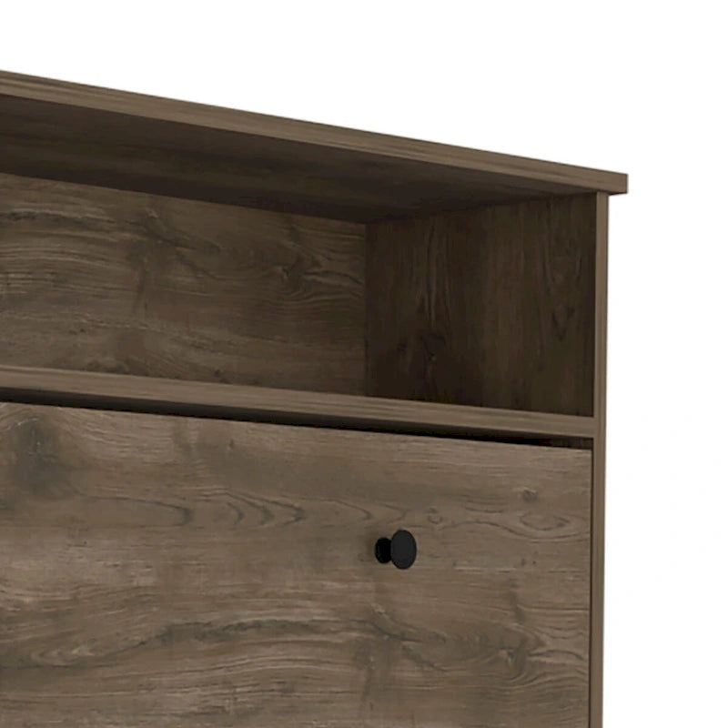 Wooden Shoe Storage Cabinet with 2 Flip Drawers and a Top Shelf