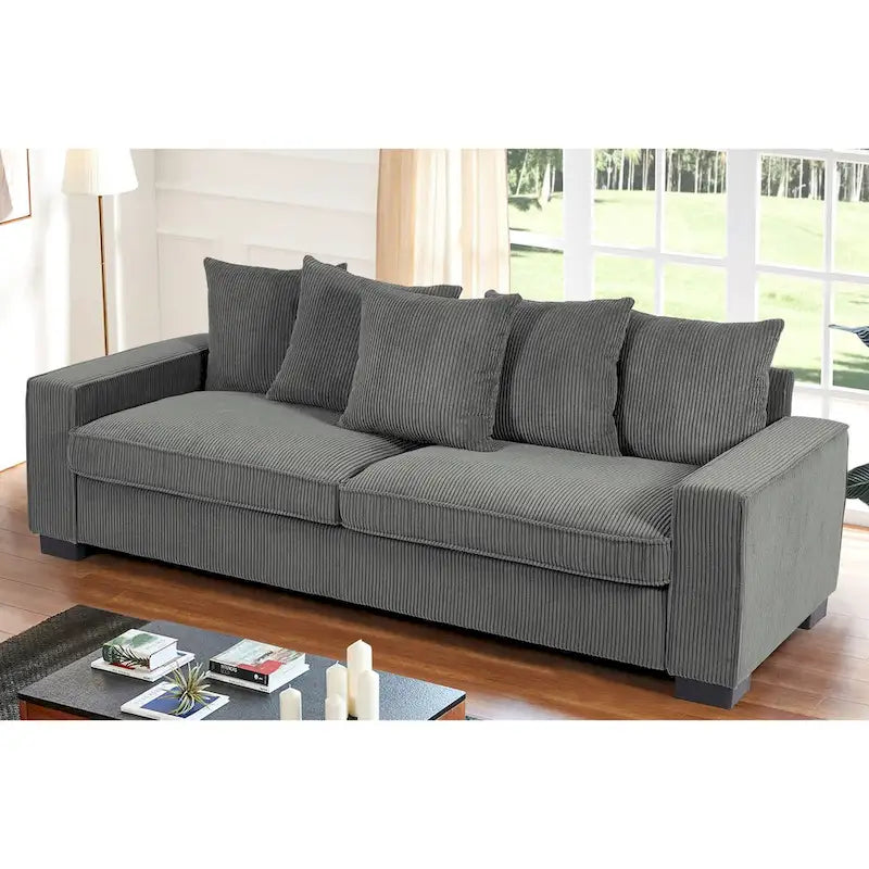Transitional Track Arm Upholstered Indoor Sofa