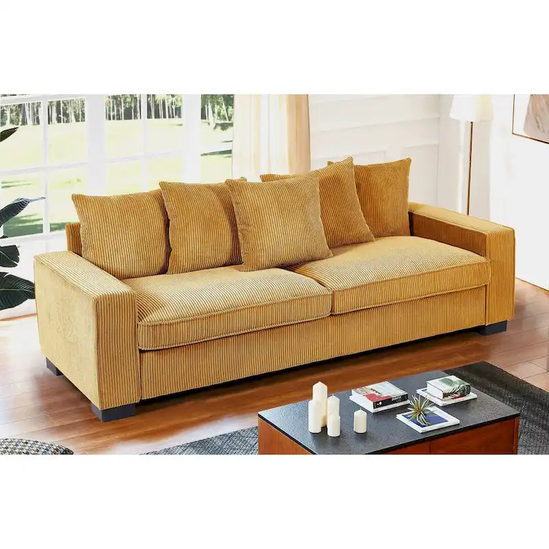 Transitional Track Arm Upholstered Indoor Sofa