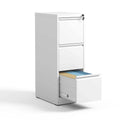 3-Drawers 14.96 W Metal Vertical File Cabinet with Lock Office Home Vertical File Cabinet for A4 / Size