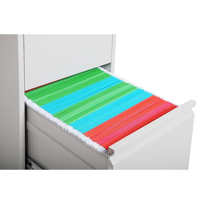 3-Drawers 14.96 W Metal Vertical File Cabinet with Lock Office Home Vertical File Cabinet for A4 / Size