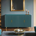 Wood TV Stand with Storage Cabinet & Adjustable Shelves, Media TV Console for Living Room Bedroom