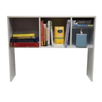 White Wood Desk Bookshelf with Storage Compartments