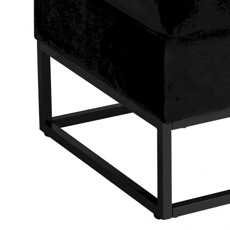 Modern Velvet Upholstered Storage Bench with Flip-Up Seat Top