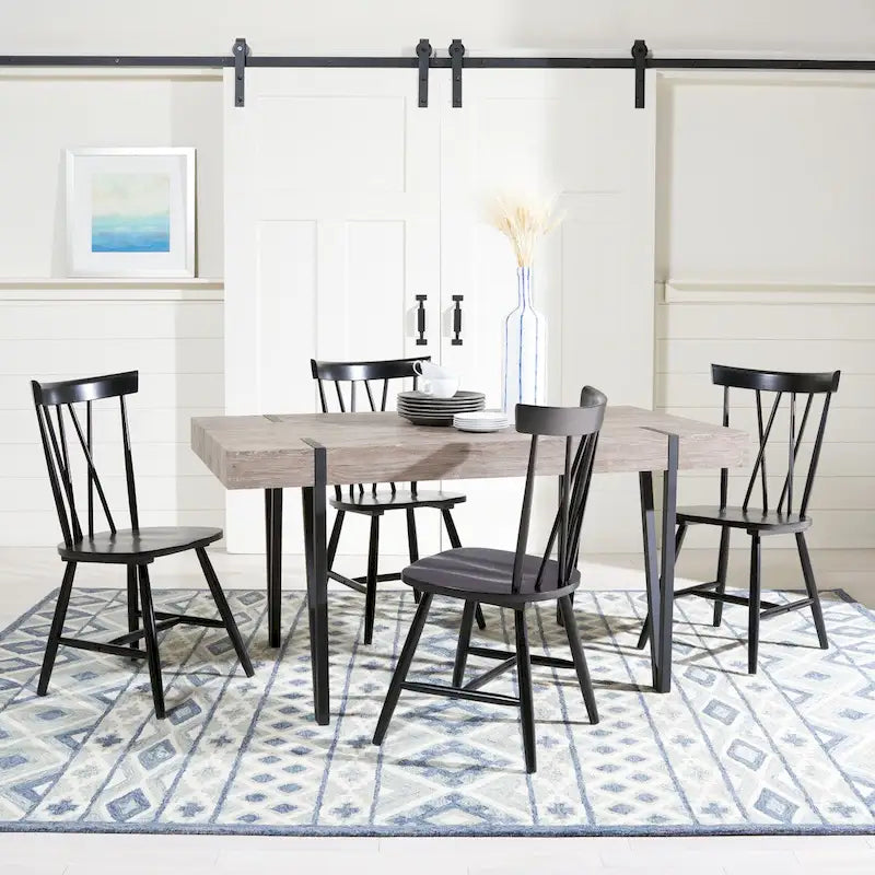 Mid-Century Industrial Rustic Dining Room Table - 59.1 W x 35.4 L x 29.5 H - 59Wx35Dx30H