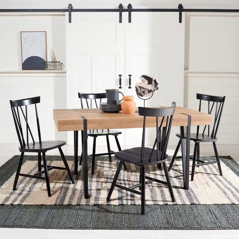 Mid-Century Industrial Rustic Dining Room Table - 59.1 W x 35.4 L x 29.5 H - 59Wx35Dx30H