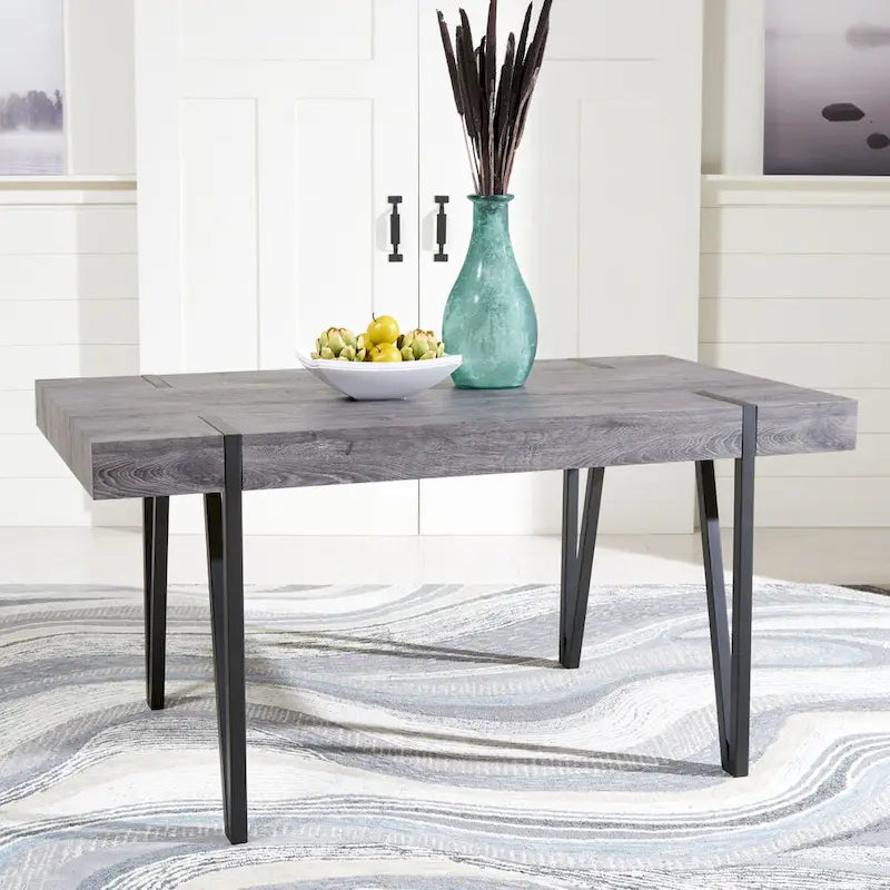 Mid-Century Industrial Rustic Dining Room Table - 59.1 W x 35.4 L x 29.5 H - 59Wx35Dx30H