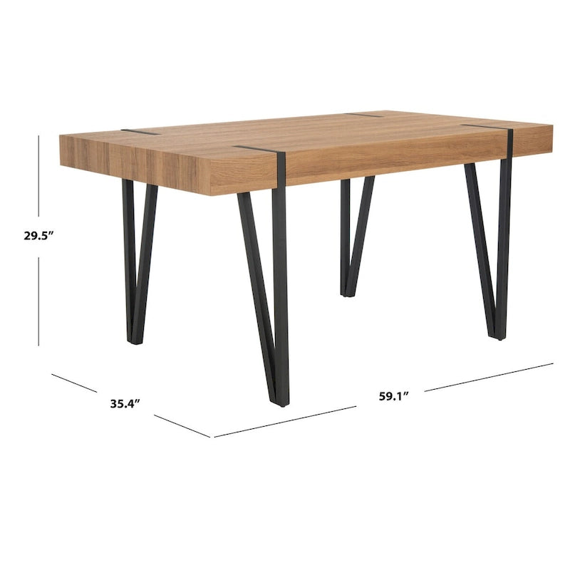 Mid-Century Industrial Rustic Dining Room Table - 59.1 W x 35.4 L x 29.5 H - 59Wx35Dx30H