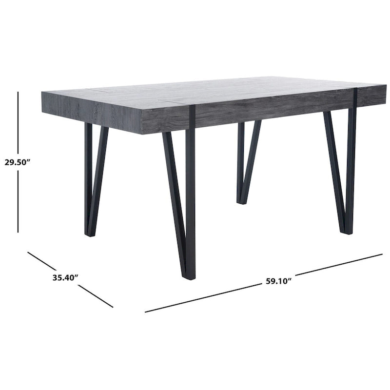 Mid-Century Industrial Rustic Dining Room Table - 59.1 W x 35.4 L x 29.5 H - 59Wx35Dx30H